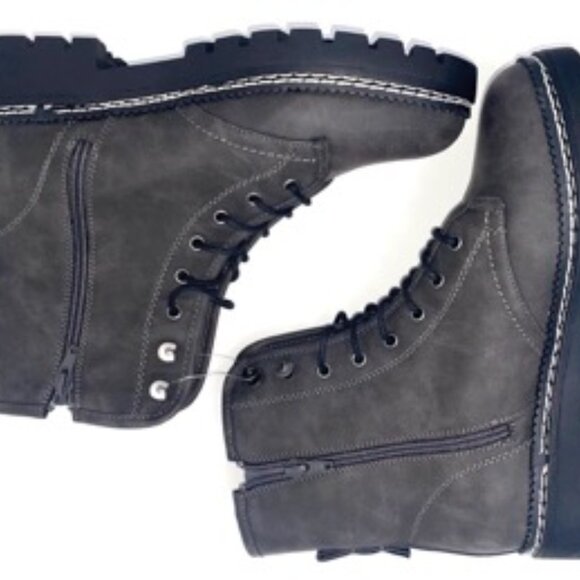 XOXO Women's Pascal Combat Lace Up Boot Gray Size 6.5 - Picture 3 of 6